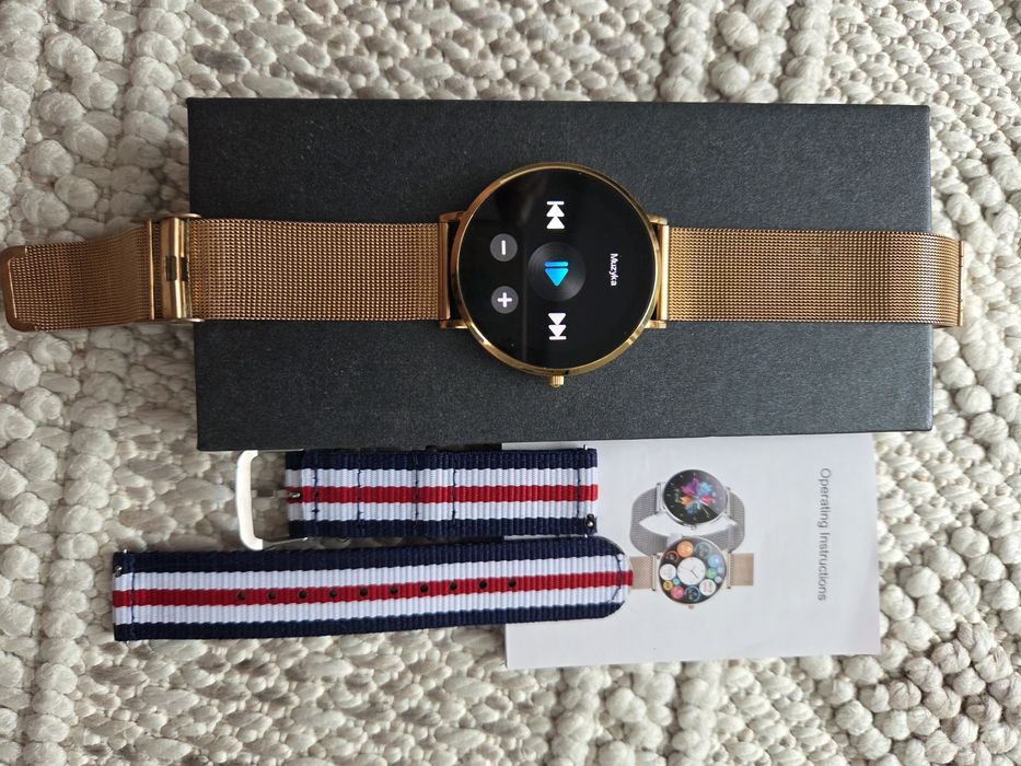 Smartwatch damski Złoty, amoled