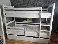 Łóżko piętrowe drewniane + 2 materace +szuflada
