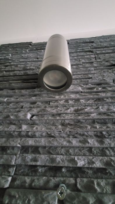 Lampa elewacyjna kinkiet tuba  chromowana góra  dół