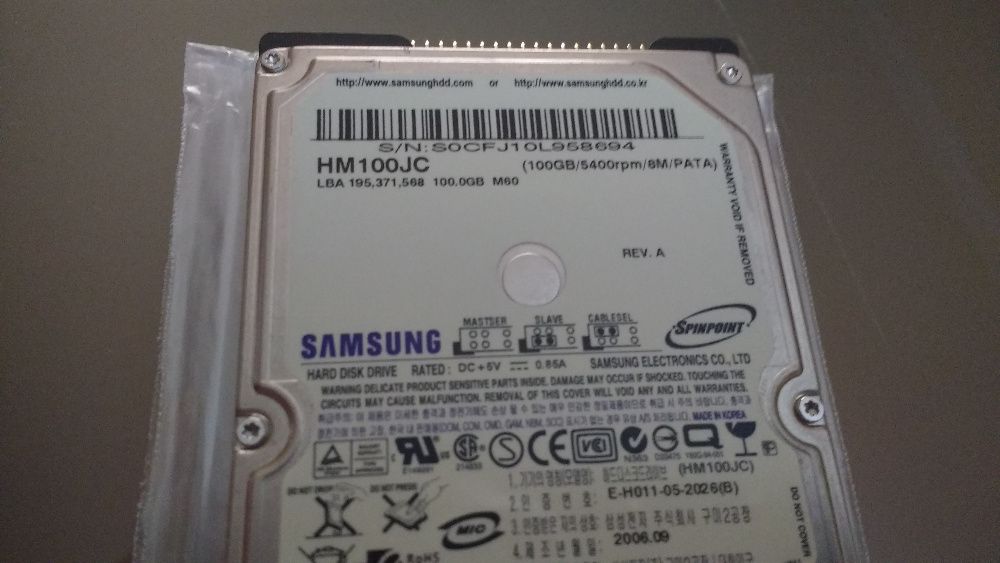 Disco Rígido IDE 100 GB Samsung "Testado"