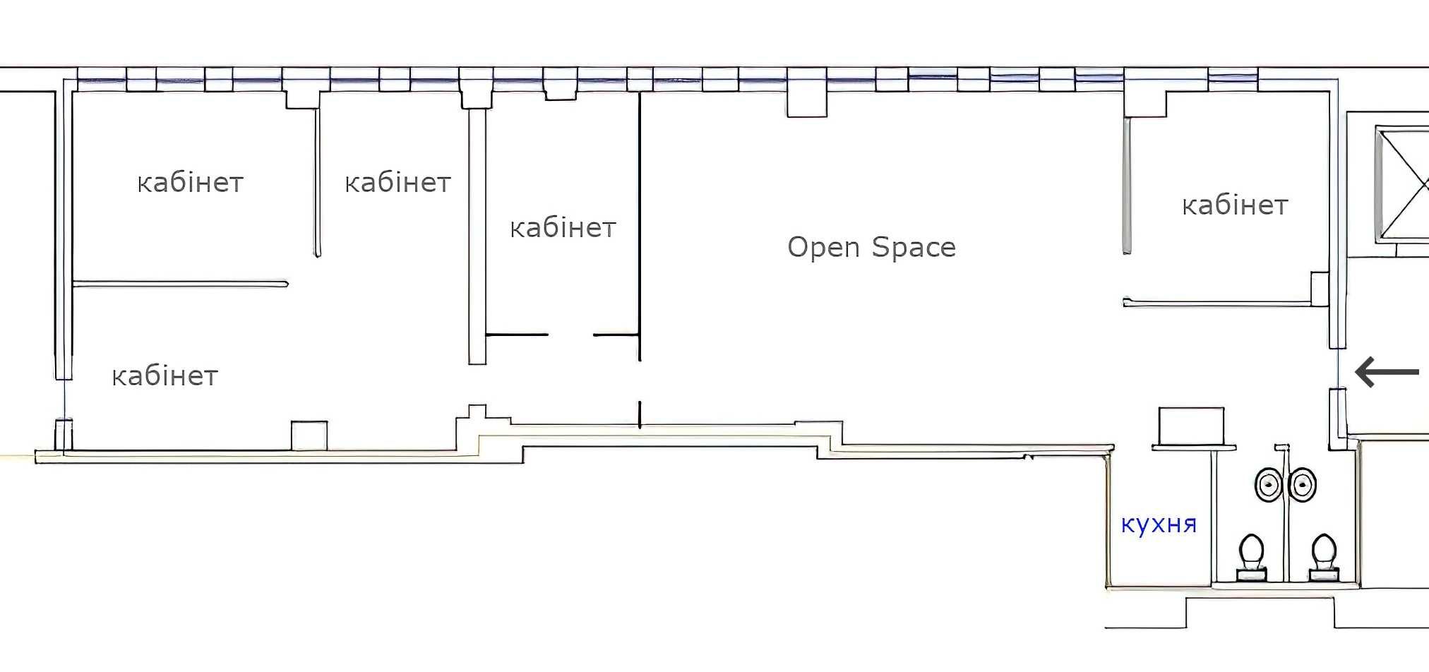 Офіс 165м2. OpenSpace, 4 кабінети. Генератор, метро Святошин, Без%