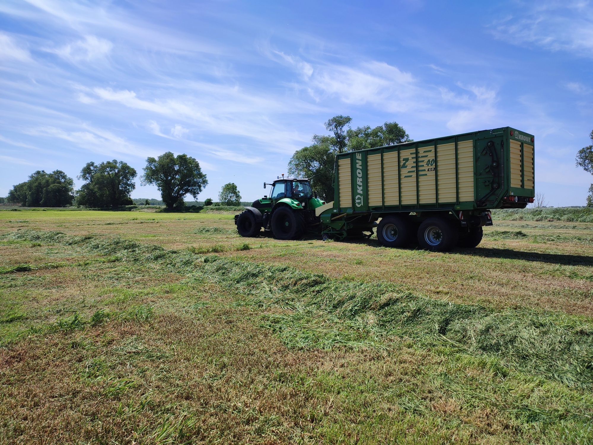 Zbiór traw, zielonek przyczepą samozbierającą || Usługi Rolnicze