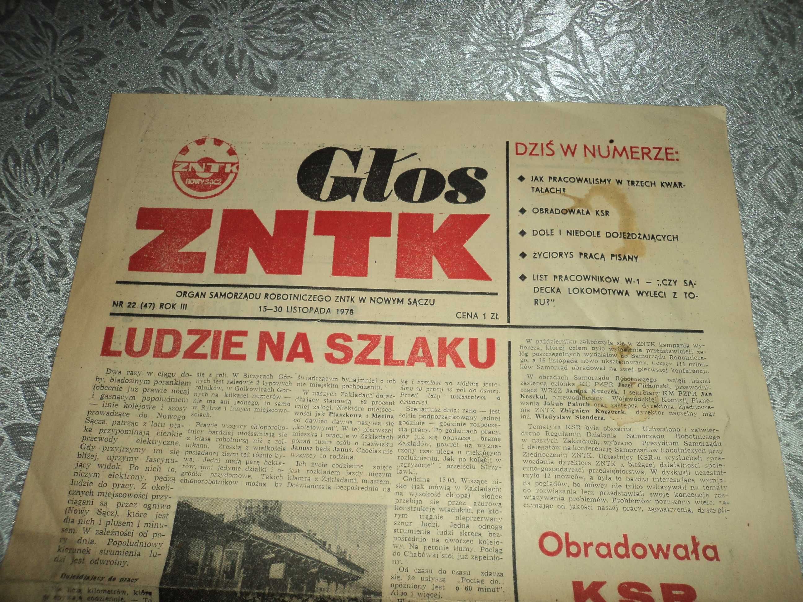 Czasopismo Głos ZNTK w Nowym Sączu 22/1978r.