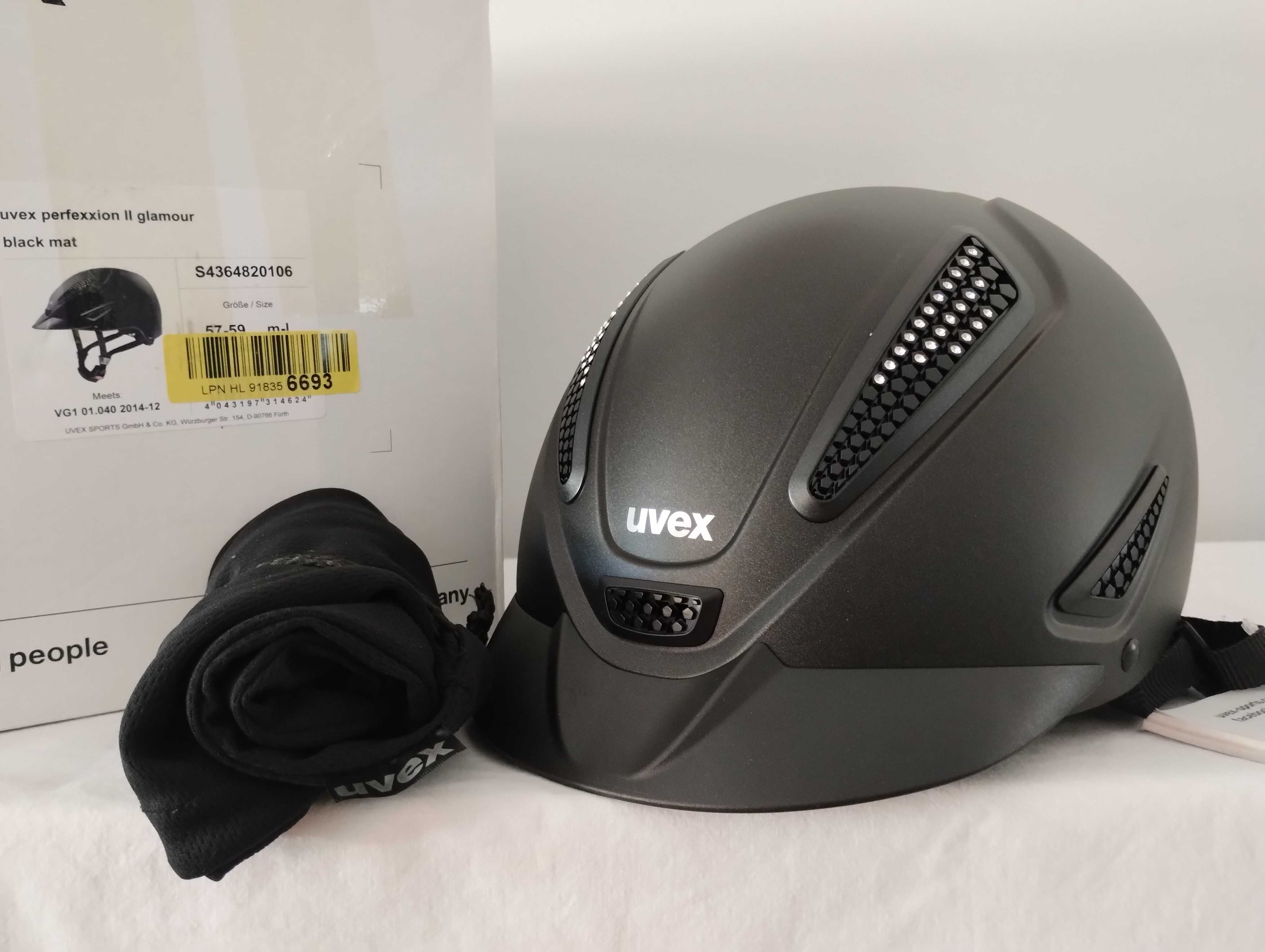Kask jeździecki toczek Uvex Perfexxion II Glamour Black M/L 57-59cm