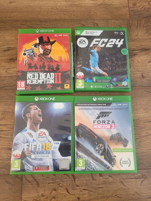 Gry na x box one, fc24,fc 18, red dead 2, forza 3