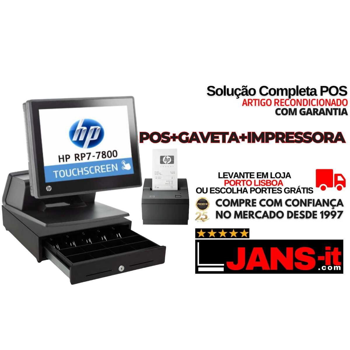 Sistema POS Completo - POS HP RP7 + Impressora + Gaveta