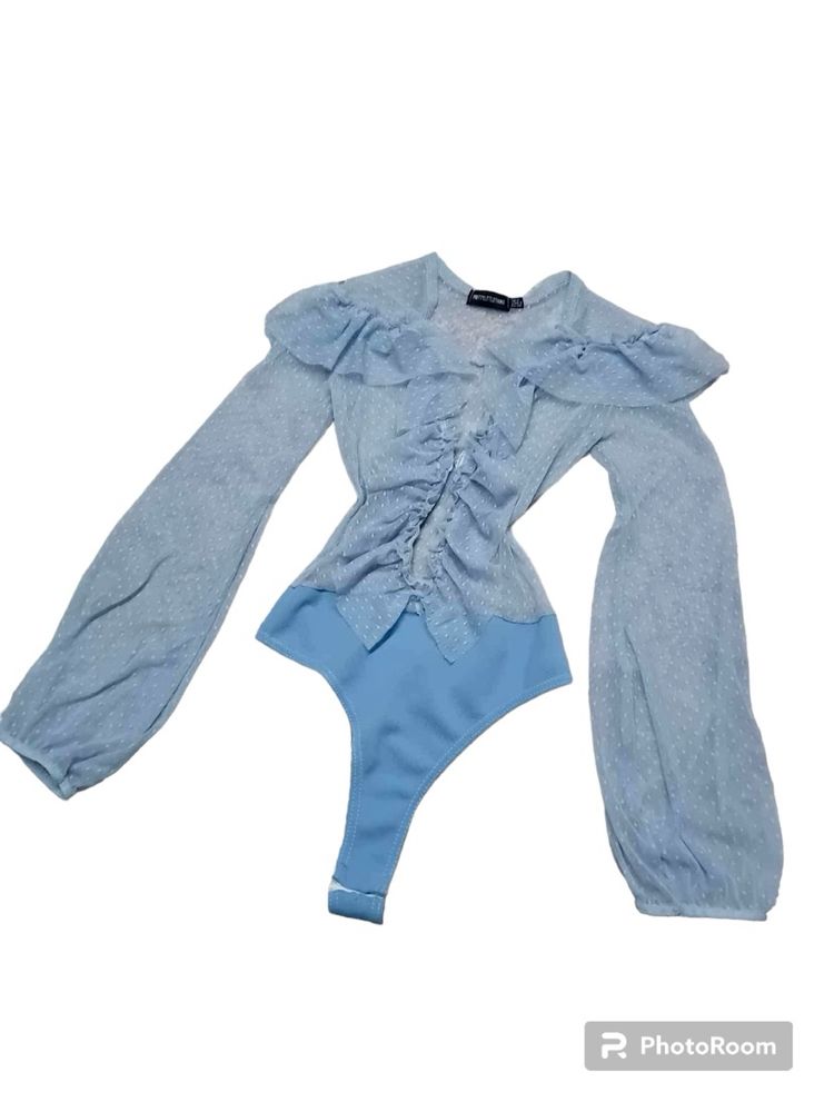 Niebieskie body baby blue XS 34 prettylittlething coquette