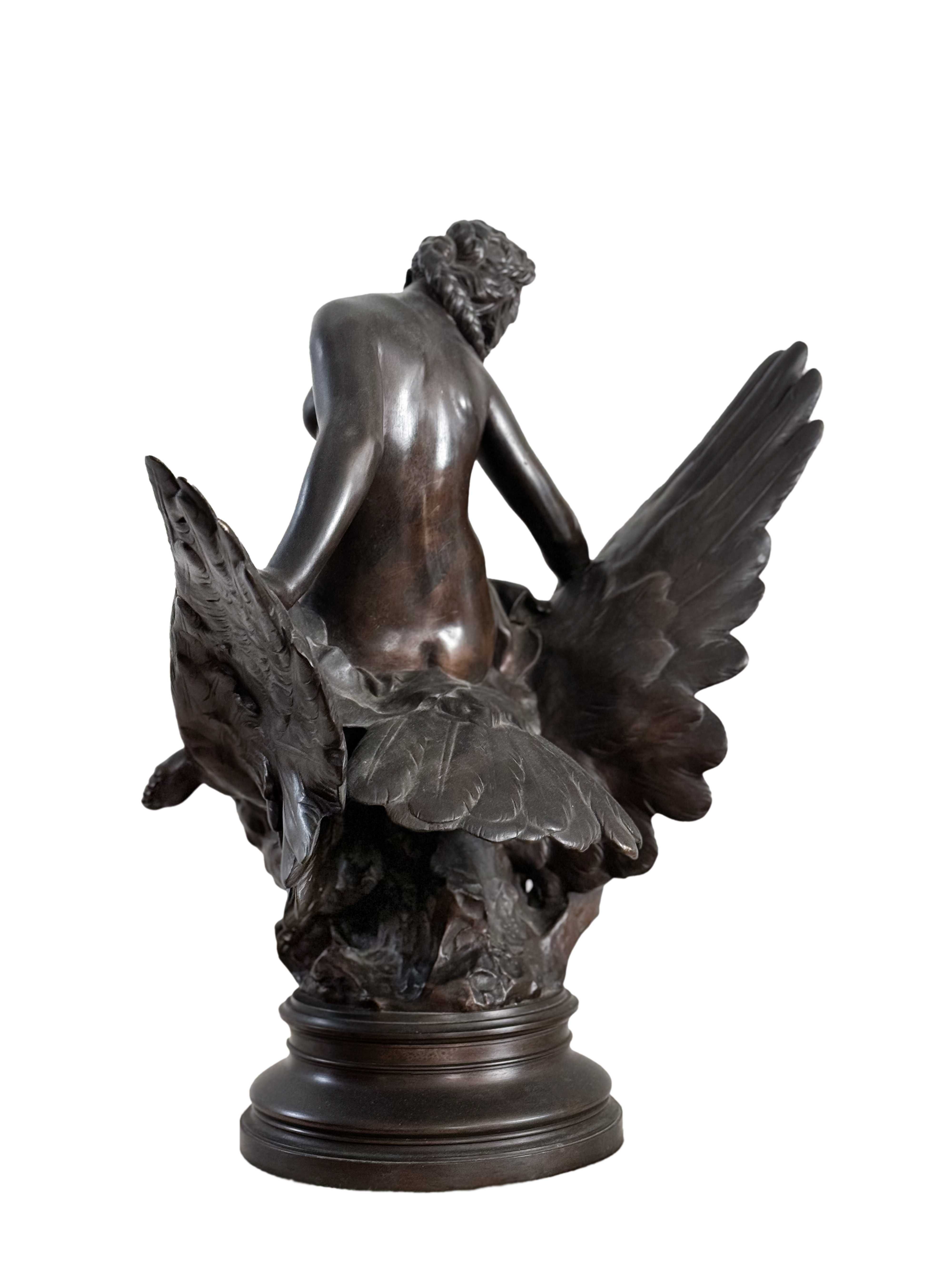 Estátua bronze Júpiter Hebe águia Jules Roulleau | século XIX