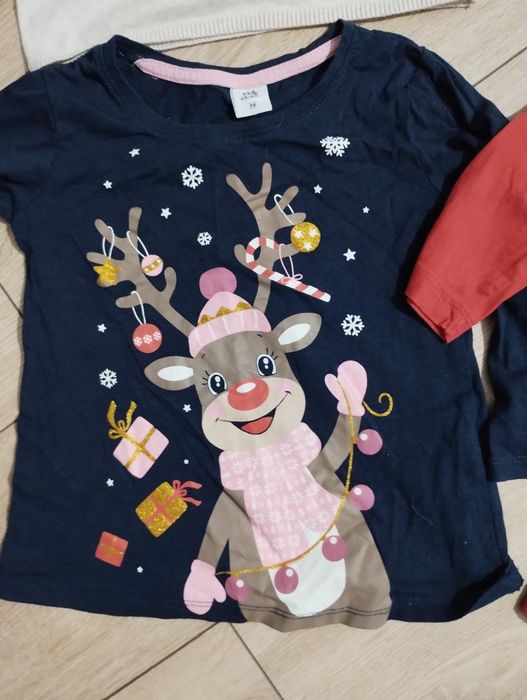 Nowy zestaw świąteczny sweterki sukienka bluzka h&m Mikołaj święta 98