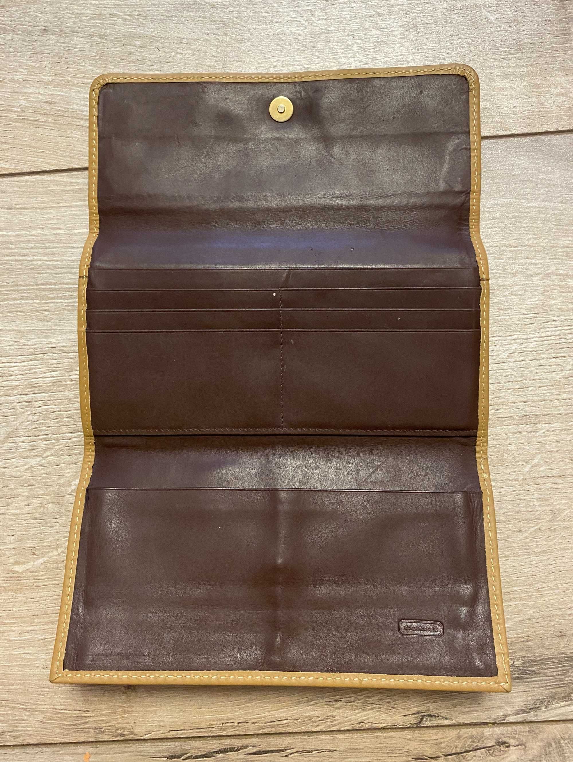Редкий винтажный Кошелек Coach Bleecker Camel Combination Wallet
