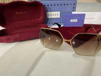 Okulary przeciwsłoneczne / zestaw Gucci filtr UV brązowe
