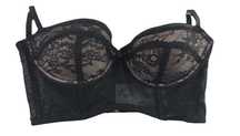 Atlantic czarny push up mini gorset koronka biustonosz 70B LBR-1030