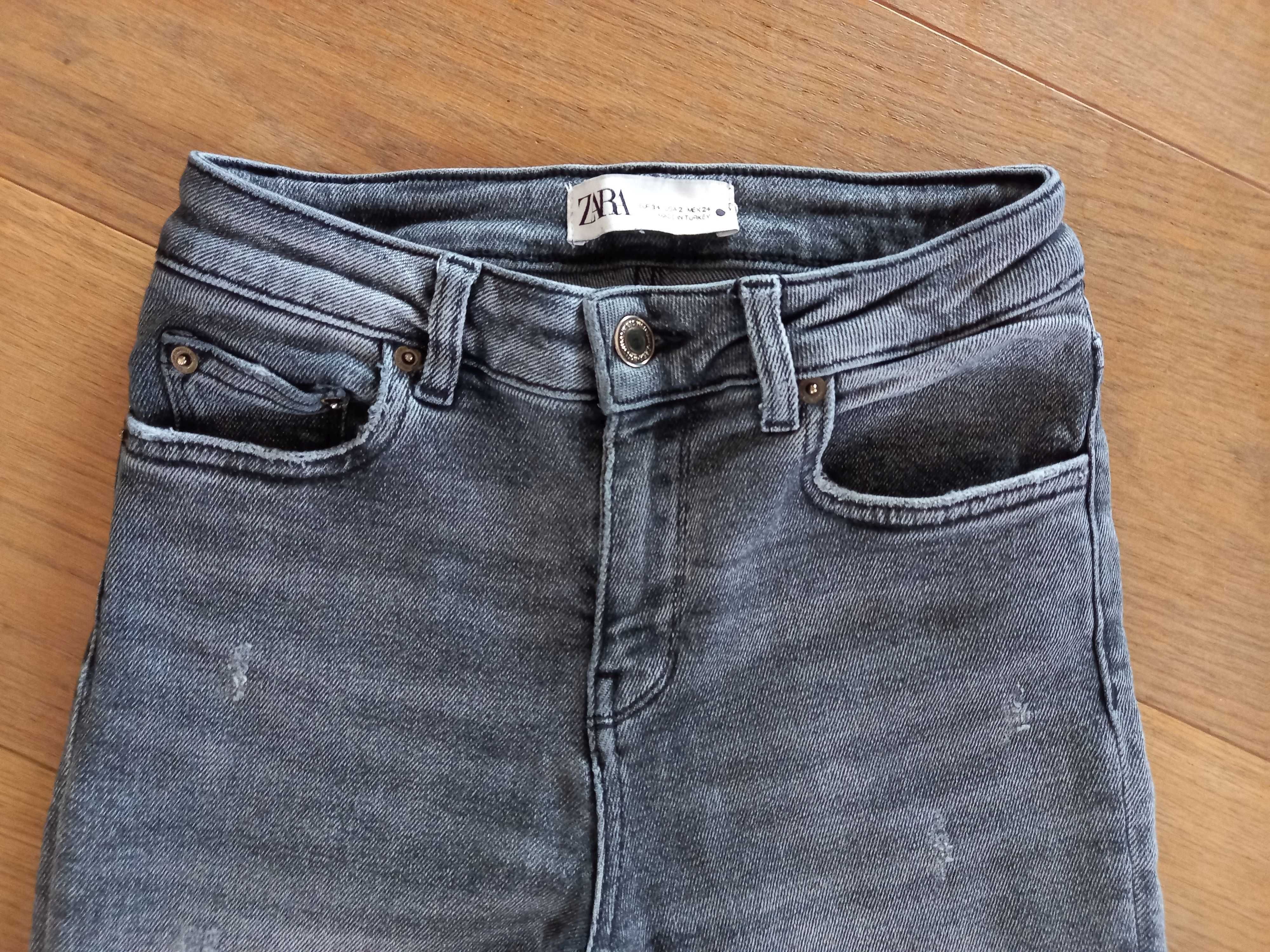 ZARA szare spodnie jeans skinny r. 34 / XS