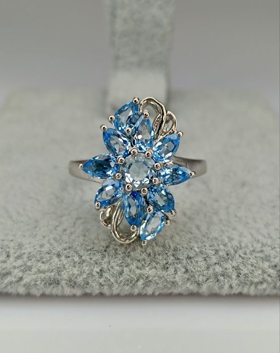 Новый серебряные набор серьги и кольцо 925 пробы