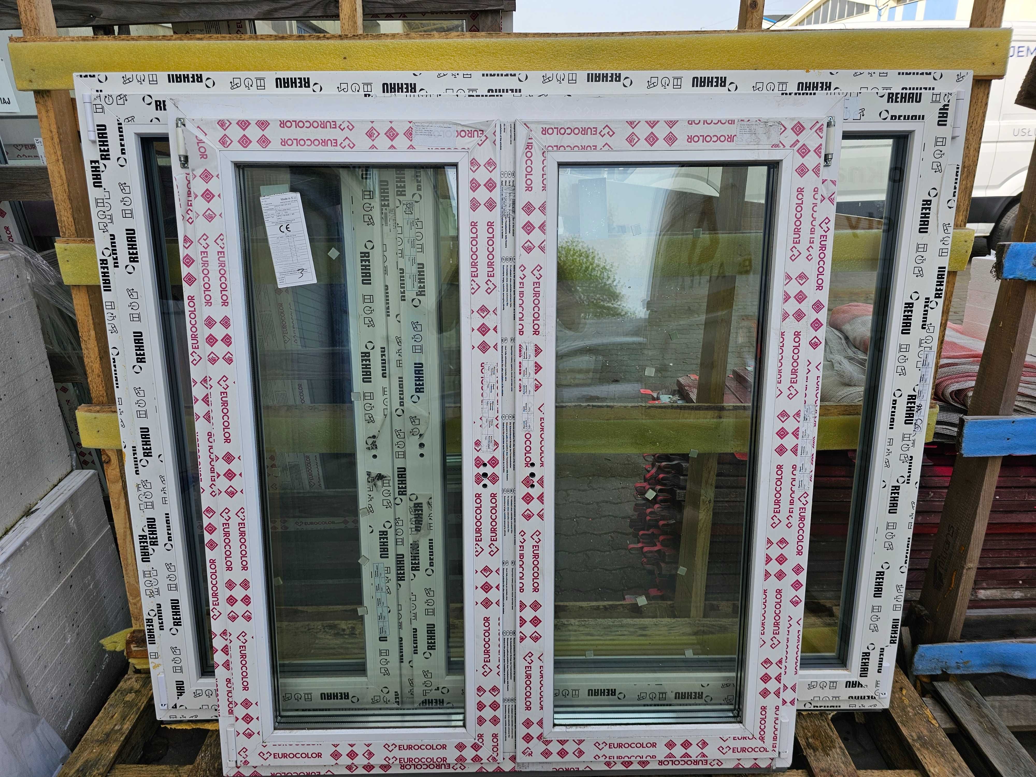 Nowe okno PCV 3 szyby 1350x1200mm białe Eurocolor Impact