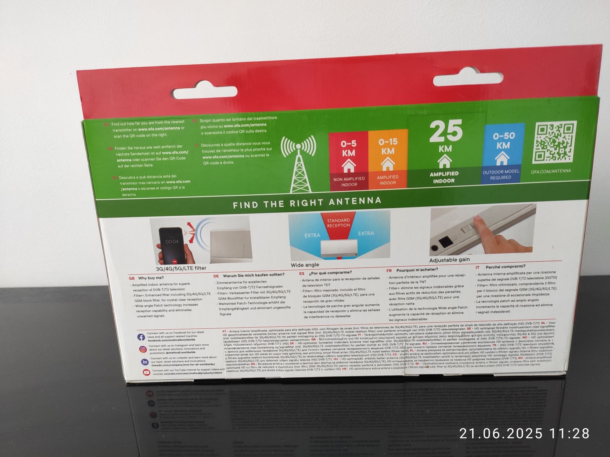 Antena DVB T2 wewnętrzna