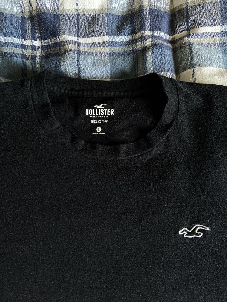 Hollister czarno-blłękitny T-shirt meski rozm. L