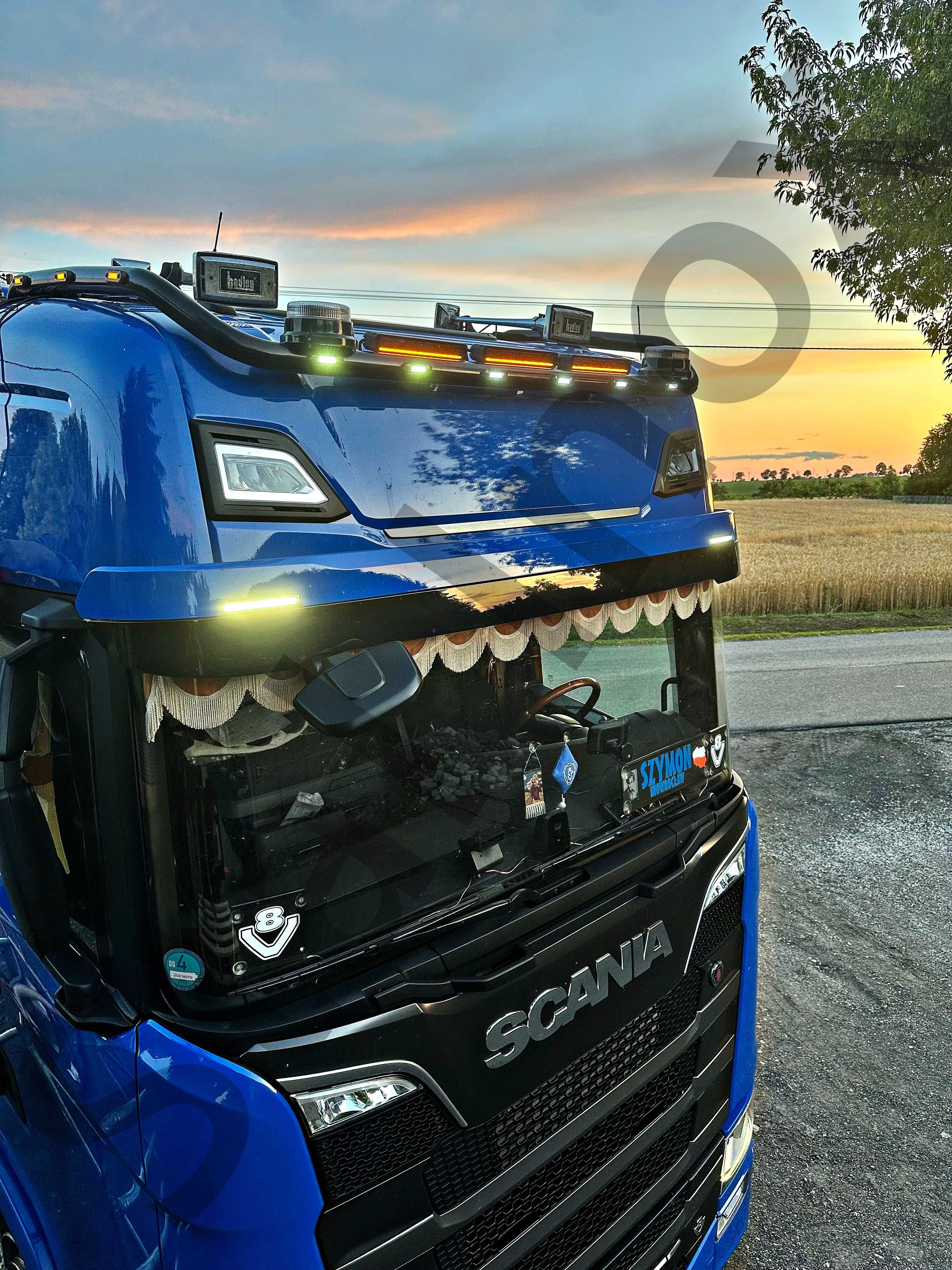 Orurowanie górne stal nierdzewna Scania Next Gen S / R oświetlenie led
