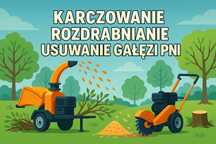 Karczowanie Rozdrabnianie Gałęzi Pni Usuwanie Korzeni Rębak / Frezarka