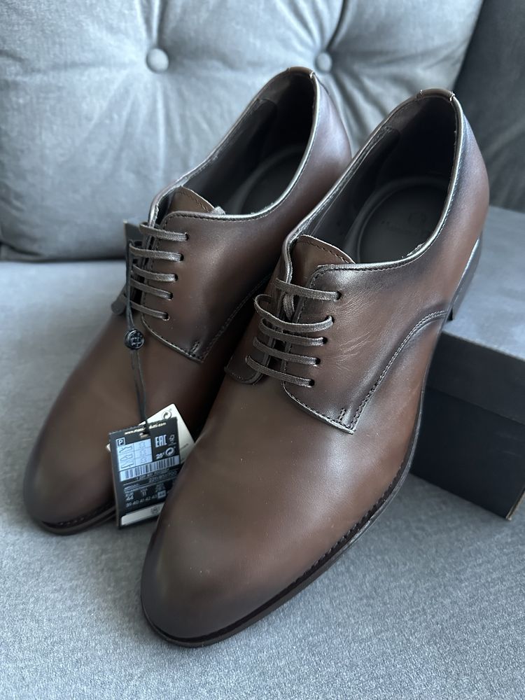 Eleganckie buty skórzane derby Massimo Dutti 44