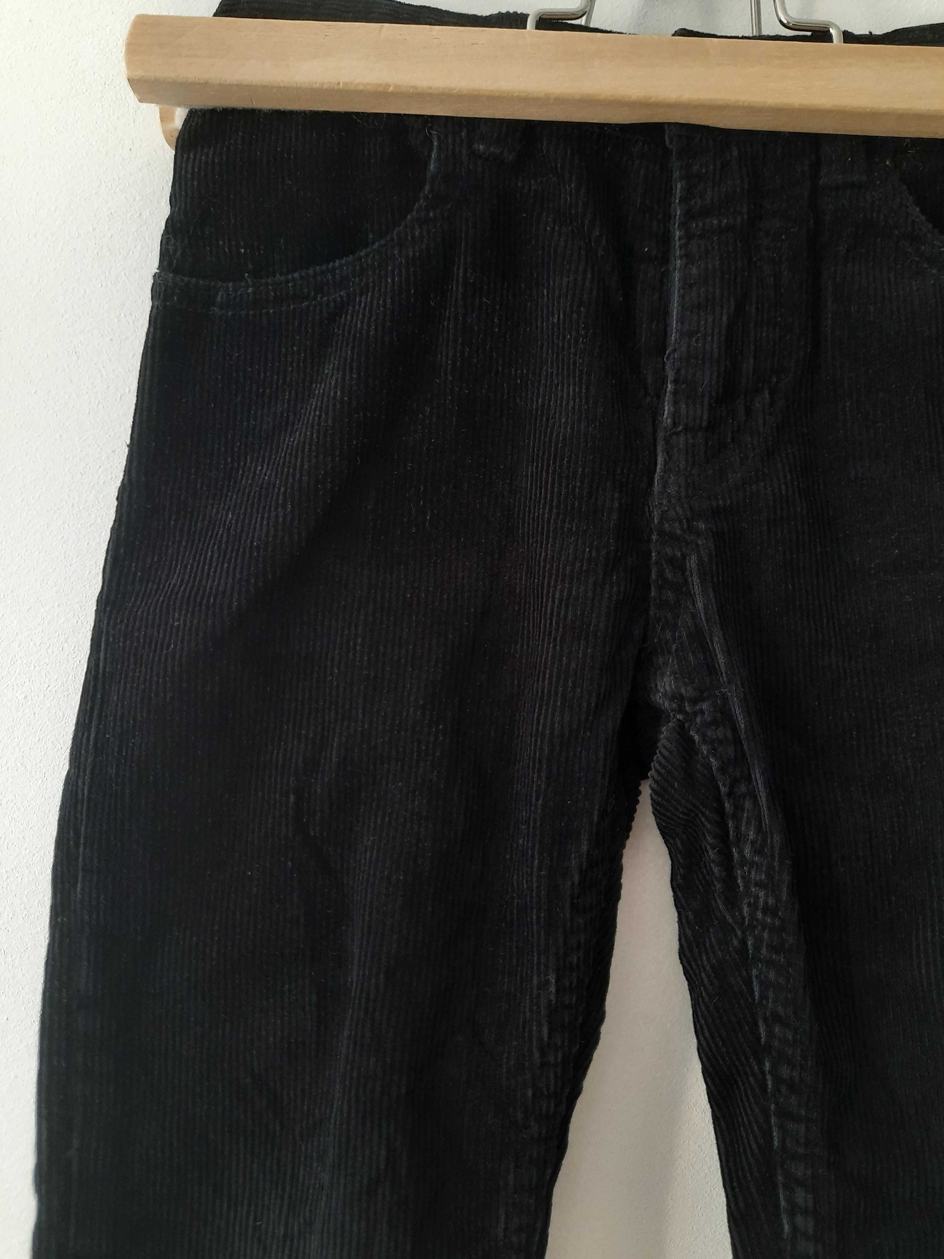 Wiosenne sztruksy, spodnie, czarne, rozm. 110, H&M, eleganckie