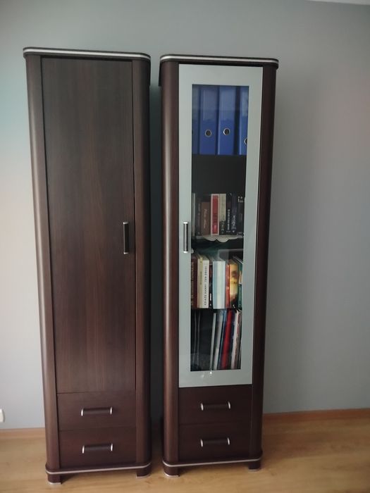 Komoda + witryna + słupek, wenge, system Carlos