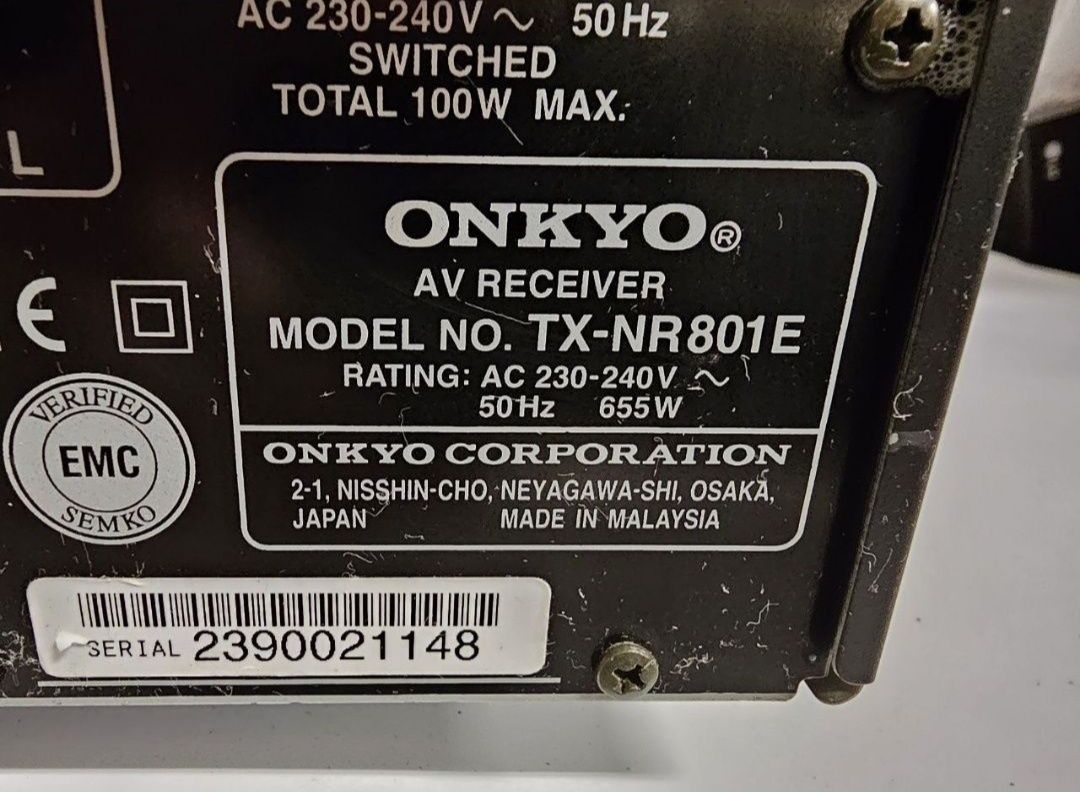 Am/Fm 7.1 Amplituner Onkyo TX-NR-801E, 7*135 W