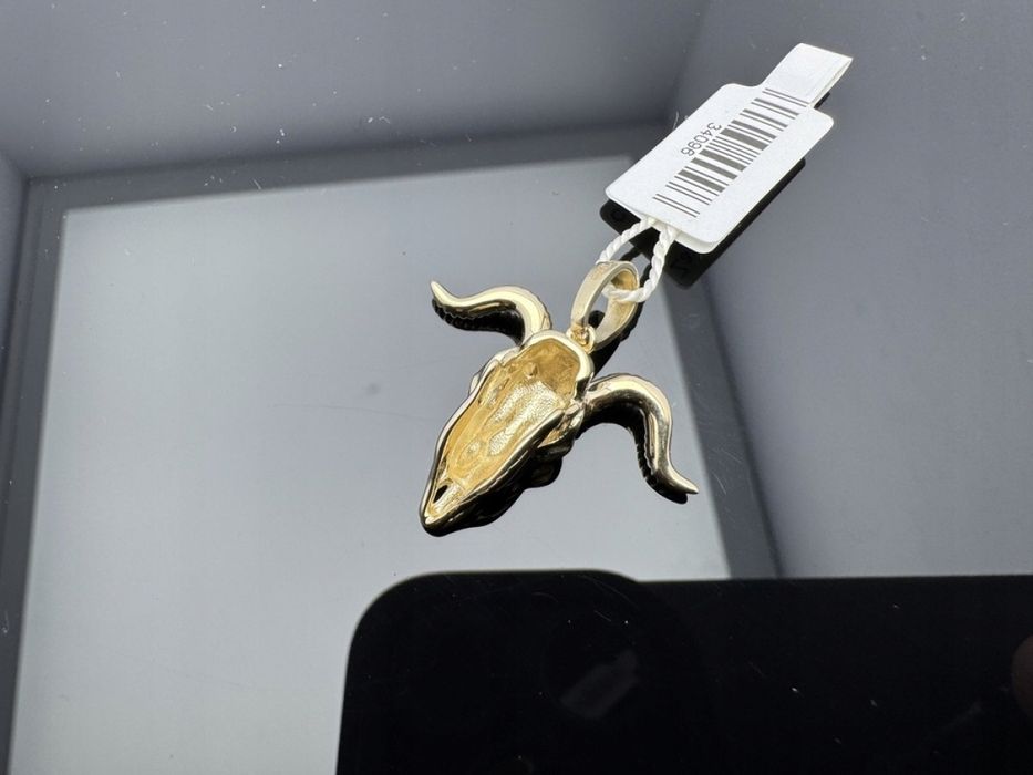 Piękna Złota Zawieszka 4,22g p585 CZASZKA KOZŁA