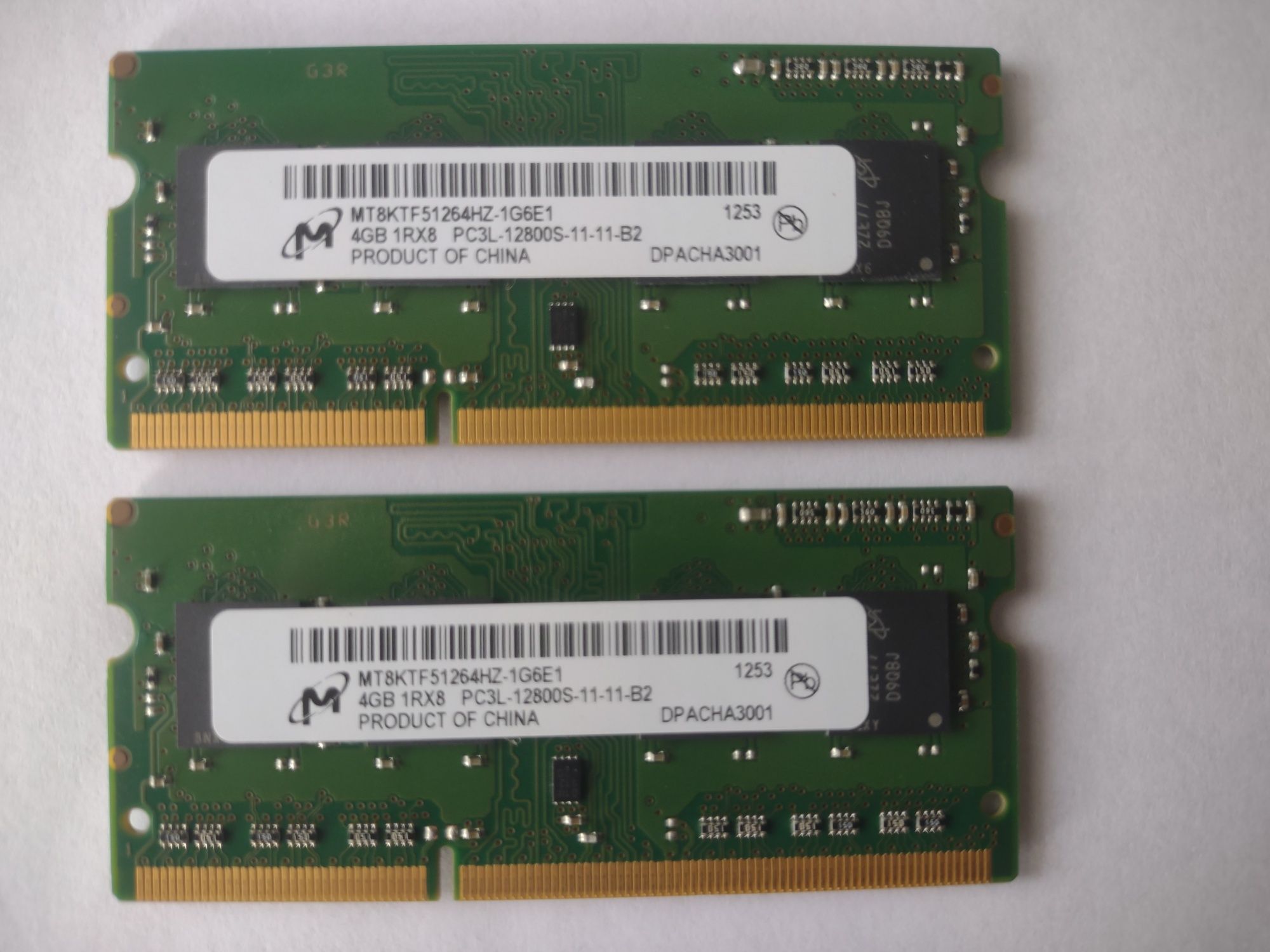 Pamięć RAM do laptopa Micron 8GB 2x4GB DDR3L PC3L 1,35V 1600MHZ SODIMM