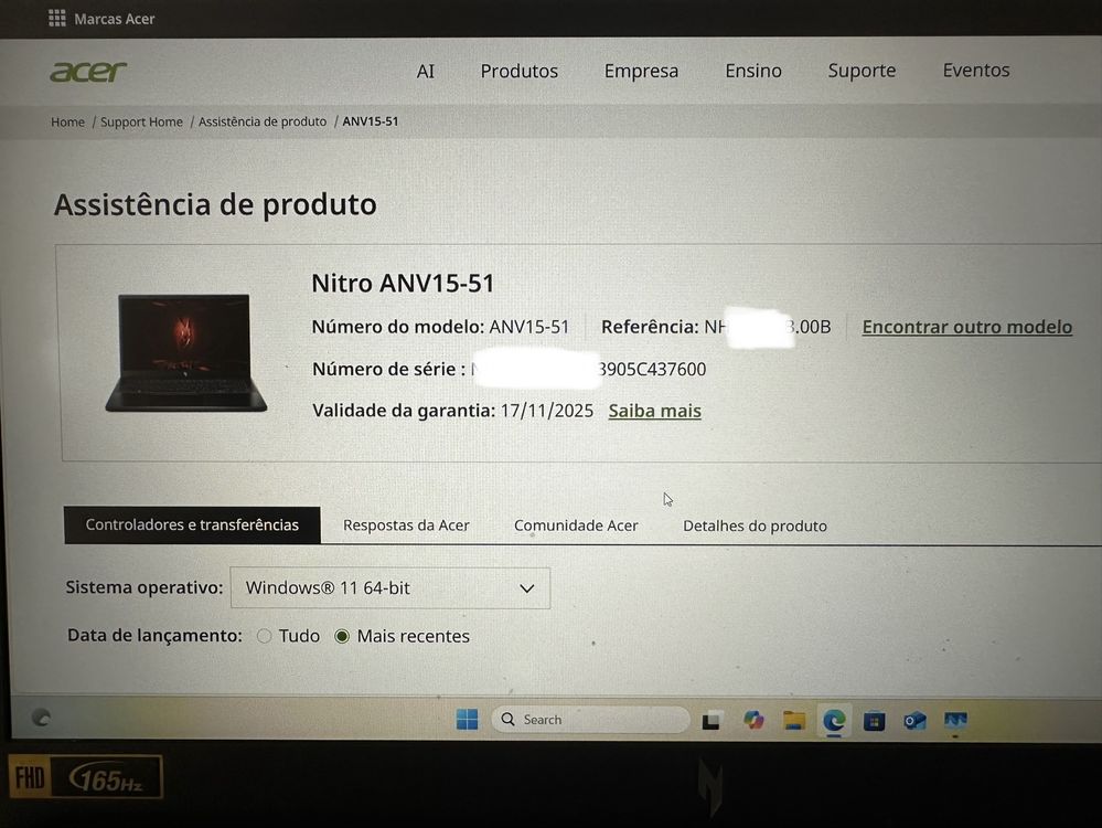Portátil Gaming Acer | RTX 4060 | i7-13620H | 1TB SSD | 165Hz