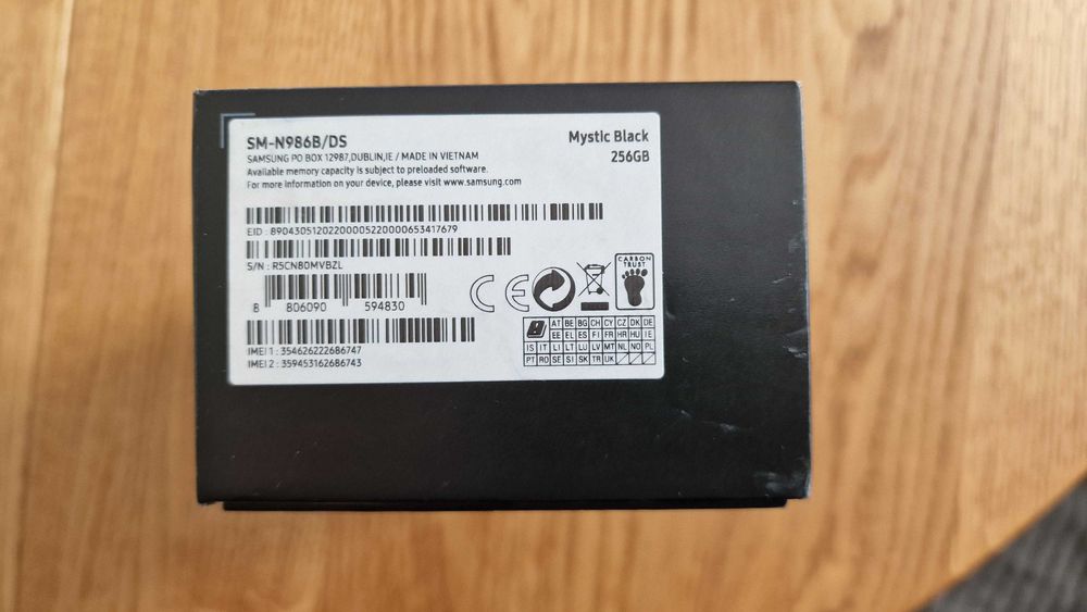 Samsung Note 20 Ultra 5G 256 GB Mystic Black