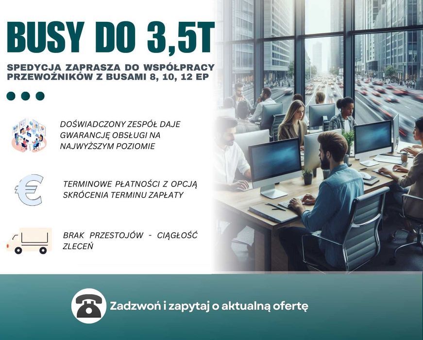 Poprowadzimy Busy 8-12 EP/ Współpraca z przewoźnikiem / Spedycja / Bus