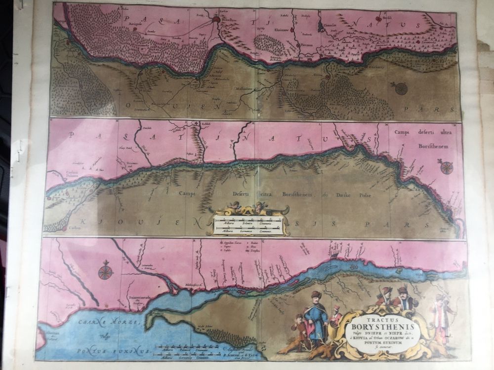 Старовинна карта Украіни. Зойтер. Рос.-турецькі війни на тер. Украіни