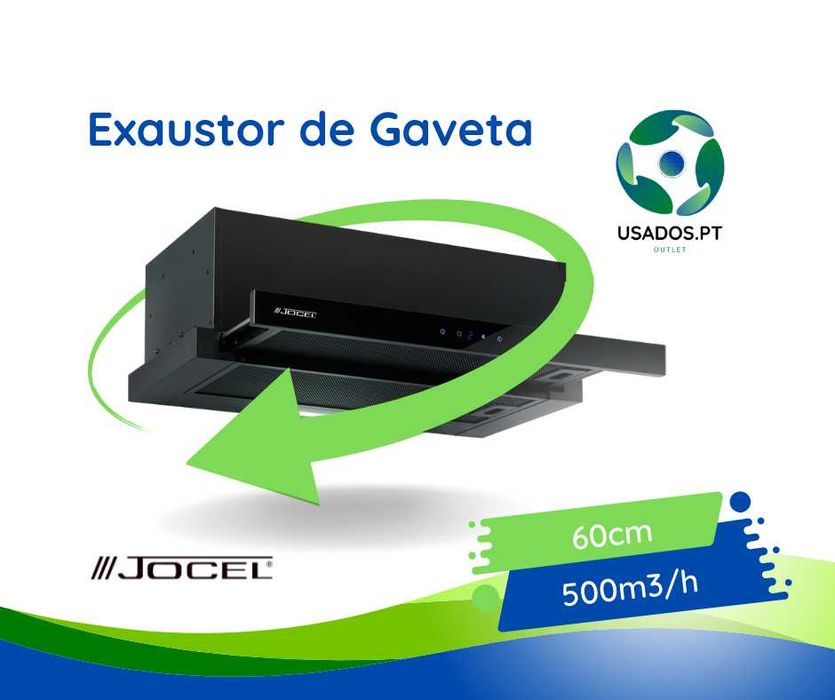 Exaustor de Gaveta Preto Jocel 500m3/h