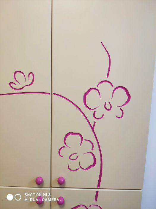 Zestaw mebli dziecięcych dla dziewczynki Meblik seria Orchidea