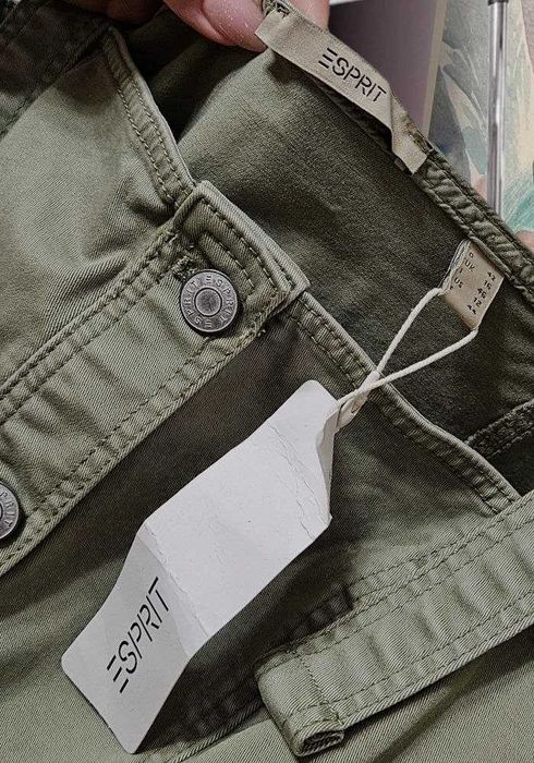 Джинсовый сарафан Esprit на пуговицах цвета хаки, р. XL