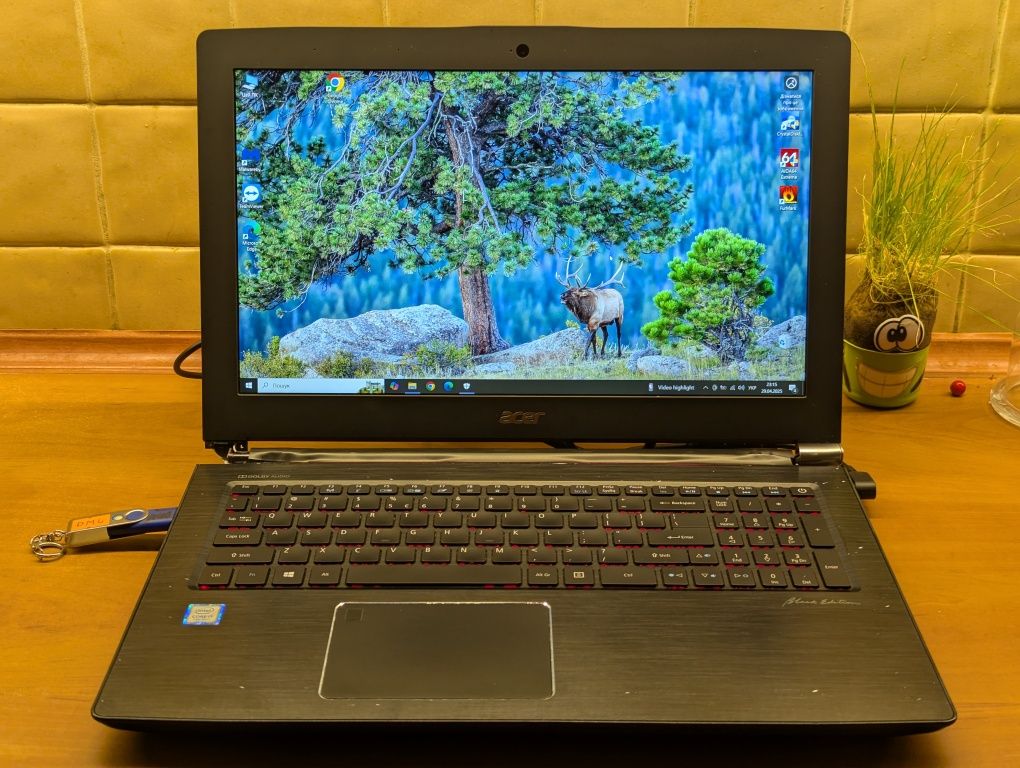 Acer aspire VN7-593, i7-7700HQ, 16 RAM, 128 SSD, GTX 1060  (6gb)