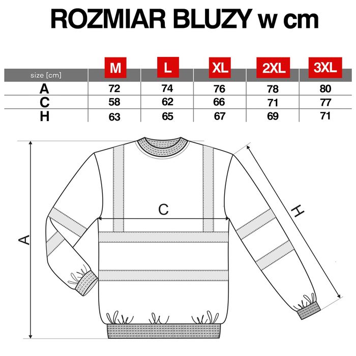 robocza bluza odblaskowa, bluza odblaskowa do pracy, bluza robotnik