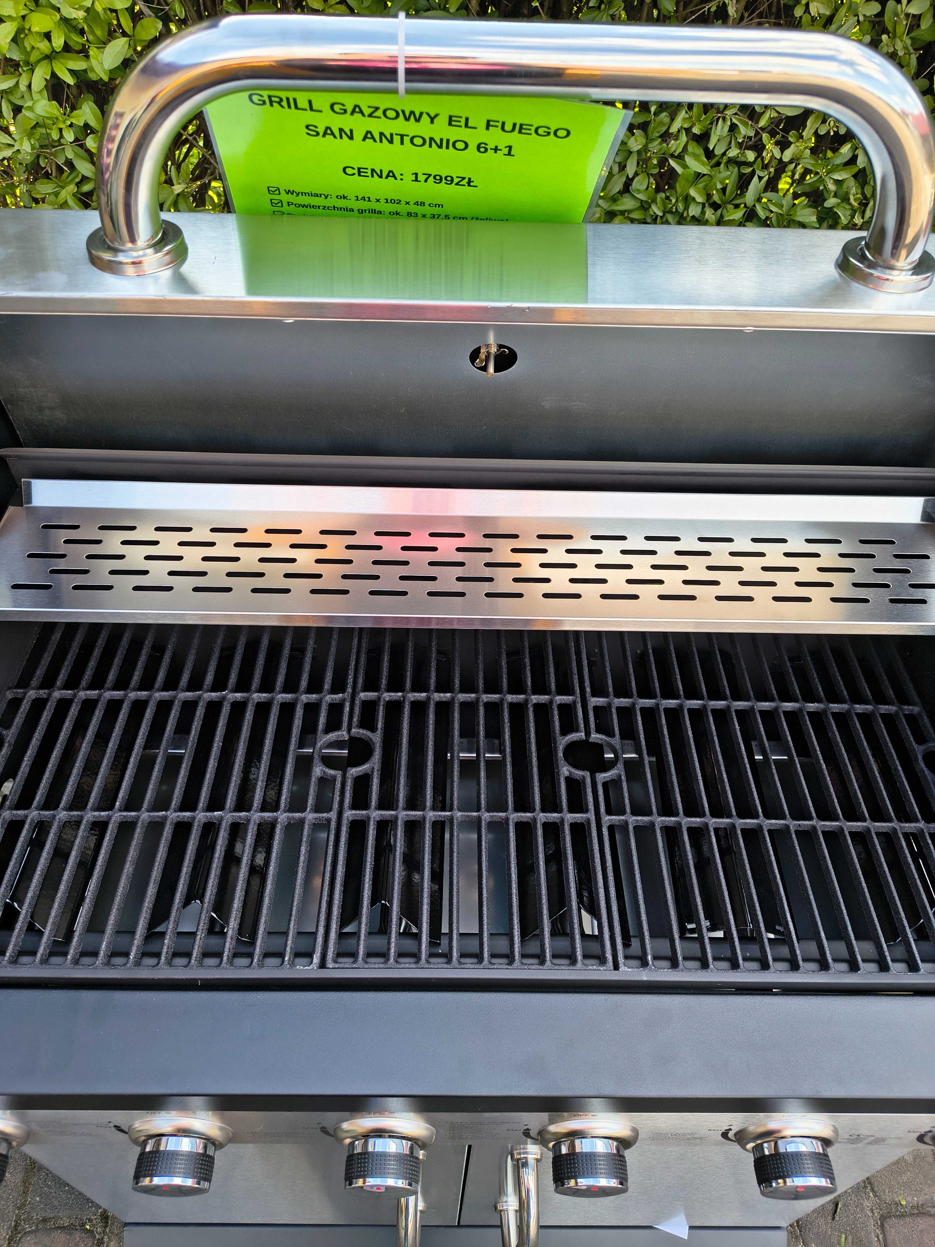 Ładny  GRILL Gazowy  EL FUEGO SAN ANTONIO 6+1 19KW żeliwny ruszt !