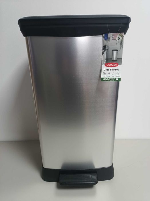 Kosz na śmieci Curver 50 l 1 -komorowy USZKODZONY ZAWIAS POKRYWY! OPIS