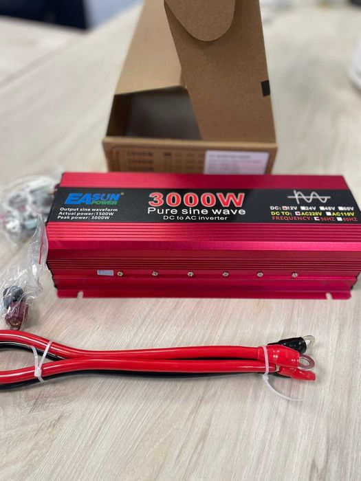 Інвертор автомобільний Easun Power 12-220V 3000 Вт Чистий синус