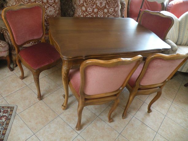 Stół i 4 krzesła w Stylu Ludwika ,,Warrings"