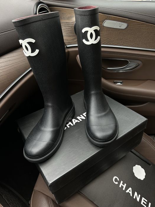 Сапоги ботинки чоботи трубы шанель chanel