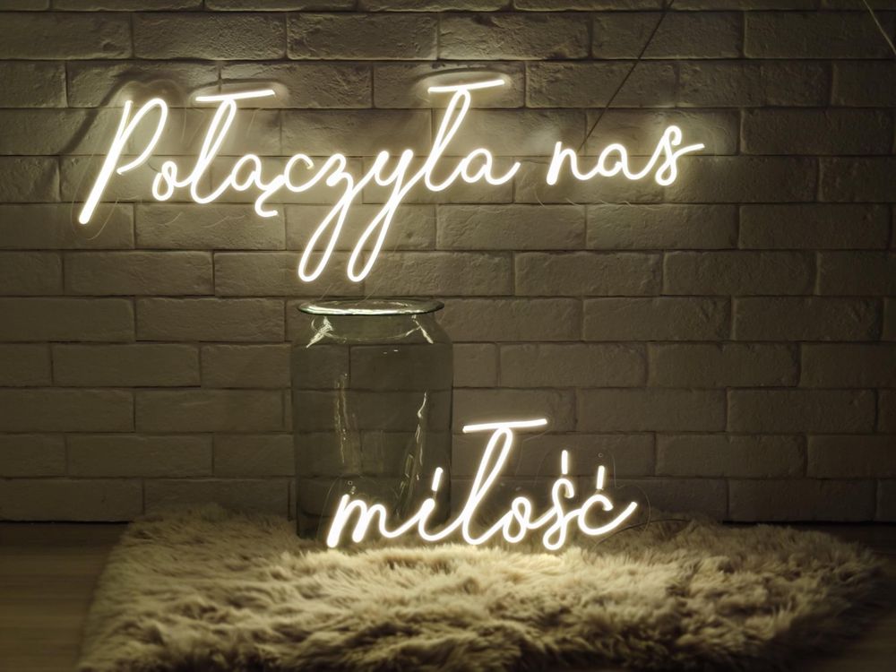 Wynajem ledo neon napis Love, Miłość, Mąż i żona, Razem lepiej