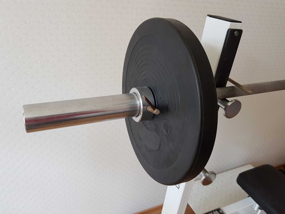 Скамейка для жима лёжа + штанга с дисками VASIL GYM