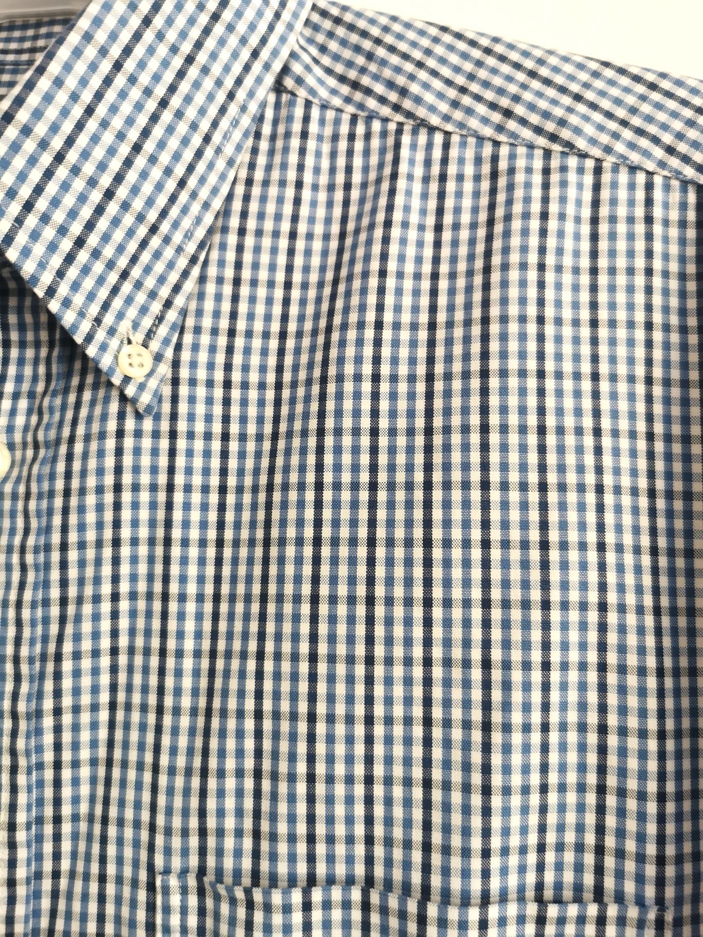 Gant koszula w kratkę męska logowana bawełniana L/XL