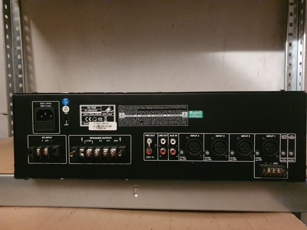Monacor PA-940, wzmacniacz miksujący pa, mono