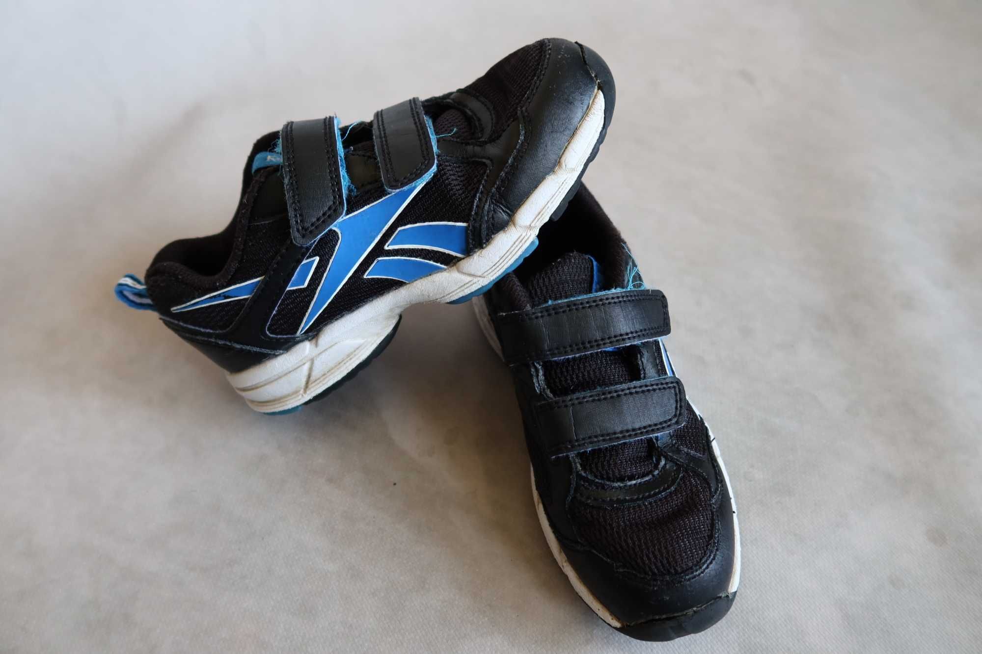 Buty 30 REEBOK sportowe adidasy na rzepy czarne niebieskie wkładka 19