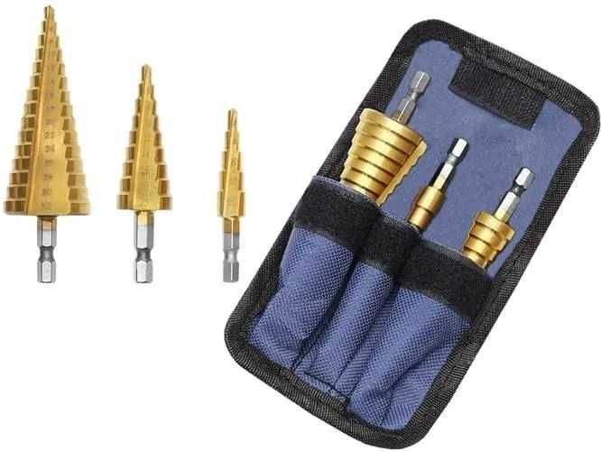 NOWY!! Zestaw wierteł stożkowych - 3szt.