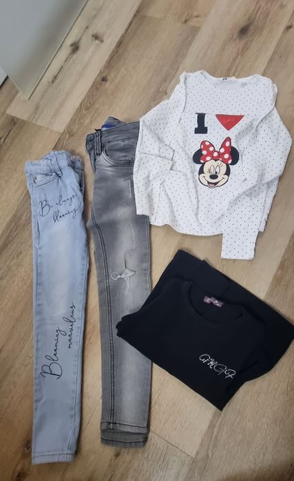 5 par spodnie. Dres i bluzki 134